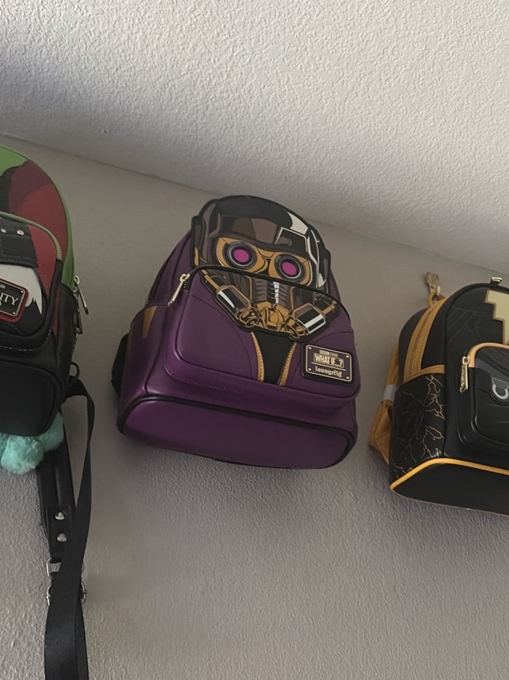Loungefly Purple Star-Lord Helmet Mini Backpack with Gold Accents